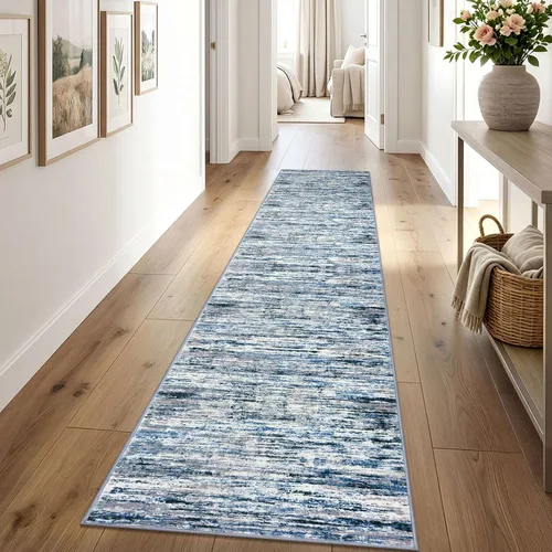 Miniatura 115 de Alfombra de pasillo moderna Lansny 2 x 6 pulgadas, alfombra de cocina lavable verde mostaza multicolor, alfombra antideslizante suave para pasillo