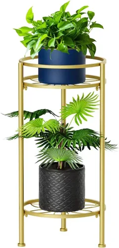 Miniatura 7 de H HOMEXIN Soporte para Plantas de Interior, Soporte de Metal Alto para Plantas de 2 Niveles 23.4" Soporte para Múltiples Plantas, Estante de Flores