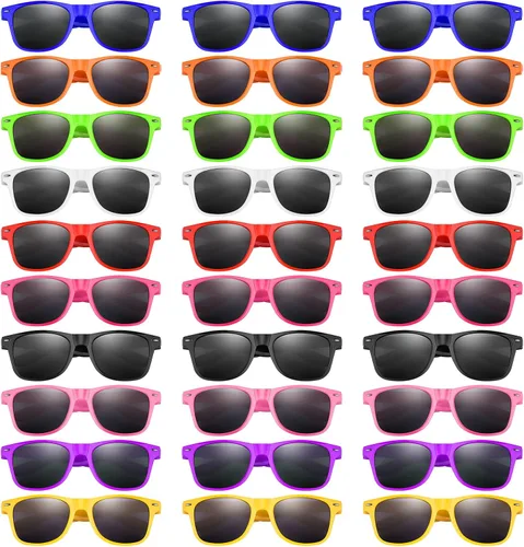 MIAHART Gafas de sol de neón a granel para niños, regalos de fiesta para verano, playa, piscina, fiesta, carnaval, fiesta de cumpleaños