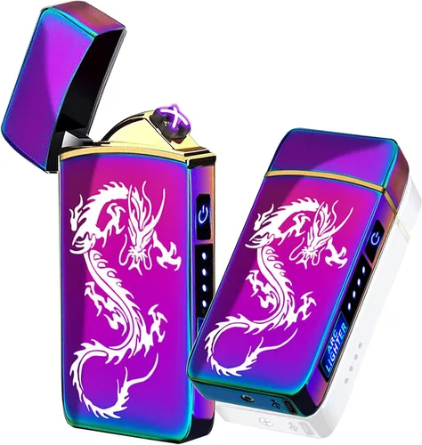 Miniatura 19 de T3-Tiger - Encendedor de arco inteligente, recargable por USB, resistente al viento, sin llama, encendedor de plasma ligero para fuego, barbacoas