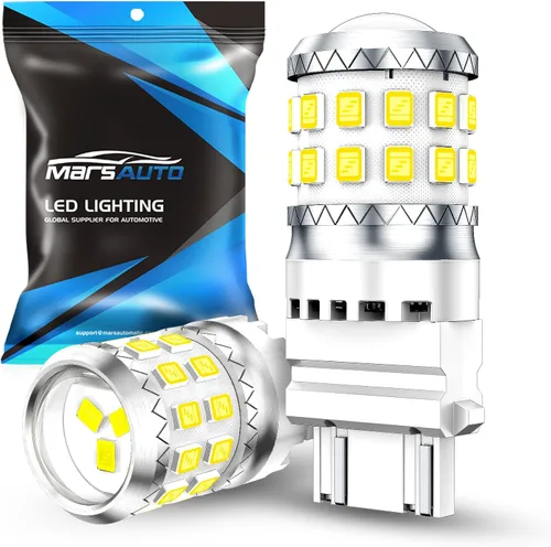 Marsauto Focos LED de reversa mejorados 3157 3156, luz trasera de estacionamiento, DRL, luz de freno con proyector para reemplazo de focos 3047 3457