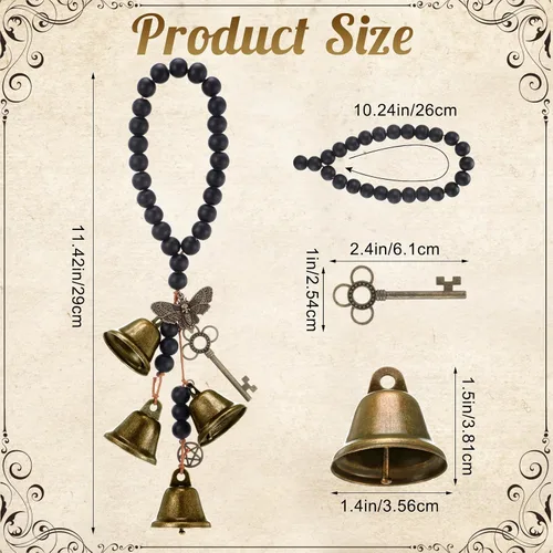 Miniatura 2 de Jetec 2 piezas de campanas de bruja para proteger las puertas, campanas de viento de bruja, corona hecha a mano para decoración de puerta del hogar