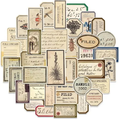 Bomichi 140 Piezas Calcomanías Estéticas Vintage para Adultos, Suministros de Diario Chatarra para Álbumes de Recortes Diario Bullet Collage Diario