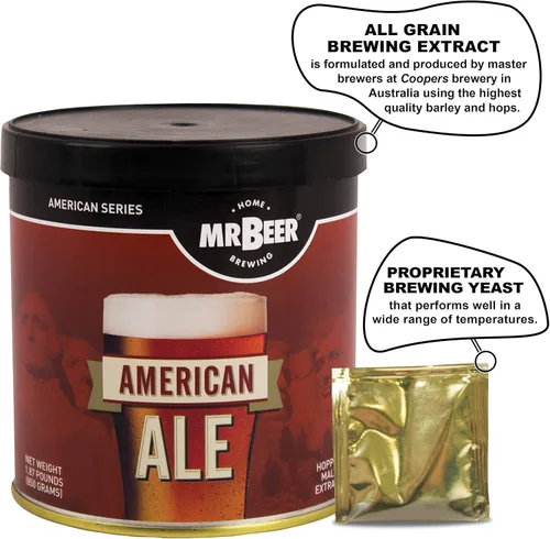 Miniatura 5 de Kit Mr. Beer de repuesto para elaboración de cerveza casera, American Ale, paquete de de 1, Not Applicable