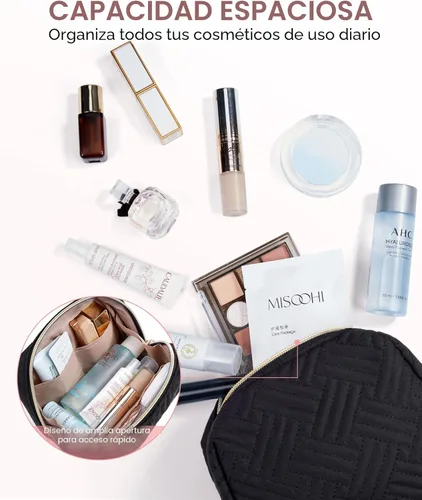 Miniatura 5 de BAGSMART Pequeña bolsa de maquillaje, bolsa de cosméticos de viaje, bolsa de maquillaje pequeña con cremallera, bolsa de aseo resistente al agua