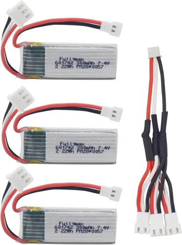 sea jump 3 unids 7.4 V 300 mAh batería de litio+1to3 línea de conversión de carga para WLToys F959 XK DHC-2 A600 A700 A800 A430 planeador remoto