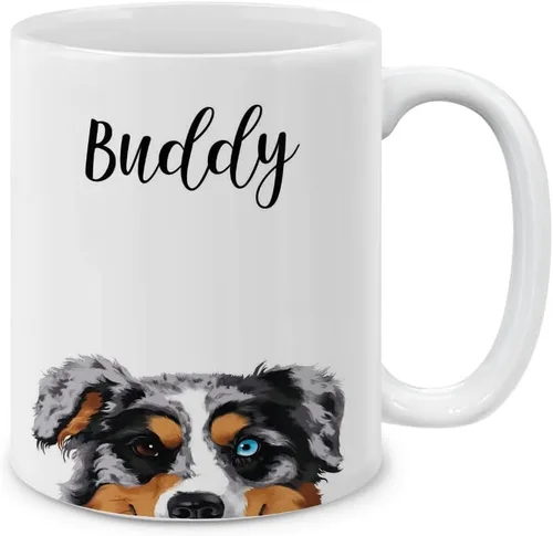 Miniatura 5 de MUGBREW Black Merle Border Collie - Taza de café de cerámica para perro, 11 onzas Black Merle Border Collie Perro