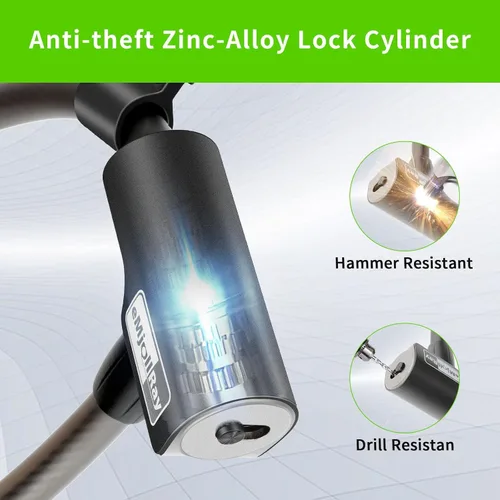 Miniatura 5 de Bloqueo de scooter de 4 pies – Bloqueo de cable antirrobo con soporte de montaje, se adapta a scooter eléctrico, bicicleta de carretera, bicicleta