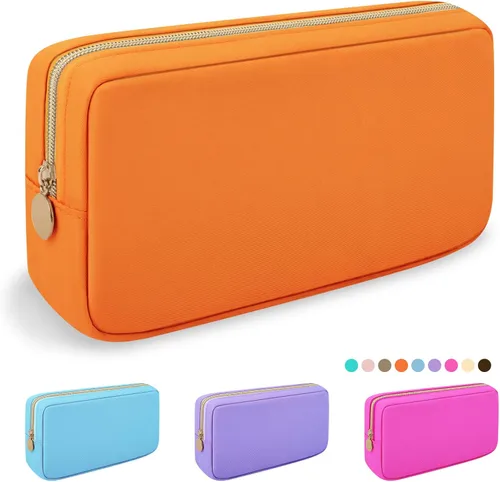 Miniatura 56 de Iqimott Bolsa Grande de Maquillaje de Nylon para Viaje, Bolsa de Cosméticos Preppy Grande Organizadora de Maquillaje de Nylon Bolsa de Artículos
