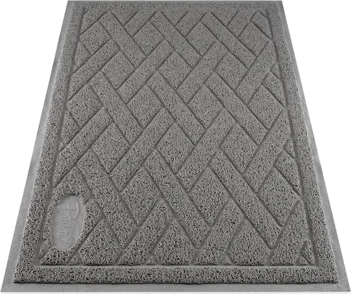 Pawkin Tapete de arena para gatos, diseño patentado con malla de bloqueo de arena, extra grande, duradero, fácil de limpiar, suave, se adapta debajo