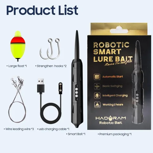 Miniatura 5 de Señuelo inteligente robótico para pesca, señuelos eléctricos de pesca Wobbler recargable por USB, cebo de natación, aparejos de pesca, acción