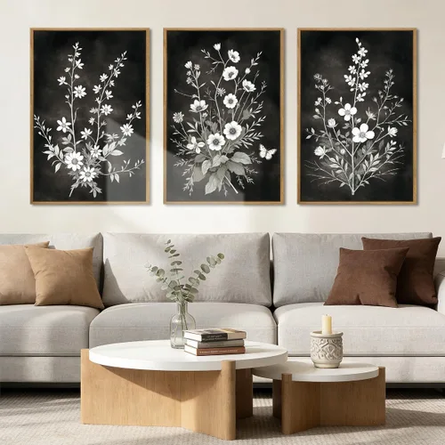 Miniatura 39 de BINCUE Lienzo de plantas botánicas neutrales, 6 piezas, arte de pared rústico, pinturas de pared de granja, impresiones botánicas de plantas
