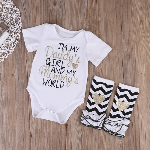 Miniatura 2 de Conjunto de 3 estilos para bebé recién nacido, con estampado de letra y texto "I'm Daddy" Girl