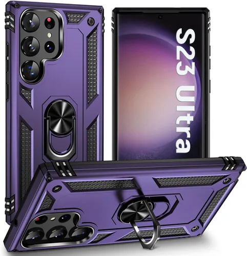 Miniatura 17 de Funda protectora diseñada para Galaxy S23 con soporte, a prueba de caídas militares, a prueba de golpes, a prueba de polvo, para Samsung S23, rosa