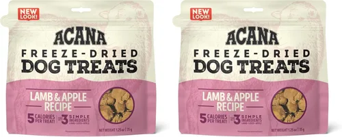 Miniatura 12 de ACANA Singles - Golosinas para perros sin granos con ingredientes limitados y receta de cordero y manzana liofilizada, bolsa de 3.25 onzas