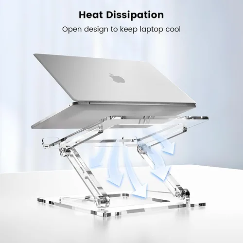 Miniatura 7 de Soporte para laptop para escritorio, elevador portátil de acrílico para laptop, soporte ergonómico ajustable para computadora portátil MacBook Air