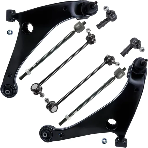 Miniatura 64 de Detroit Axle - Kit de brazos de control de extremo delantero de 8 piezas para Dodge Dakota 00-04, Durango 00-03, 4 brazos de control superior e