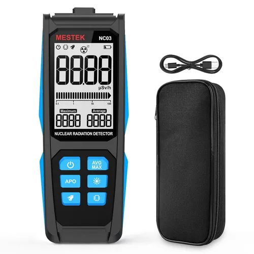 Detector de radiación nuclear, MESTEK Geiger - Detector de radiación de dosímetro con pantalla dual digital y analógica, medidor de monitor de rayos