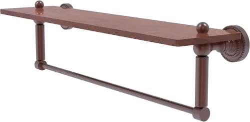 Miniatura 33 de Allied Brass DT-1TB-16-IRW Dottingham Collection - Toallero integrado de madera IPE de 16 pulgadas, color bronce antiguo