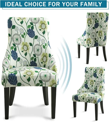 Miniatura 4 de Liykimt Funda elástica para silla lateral con respaldo de ala - Funda para silla de acento con brazo, lavable, silla de comedor tapizada con brazo