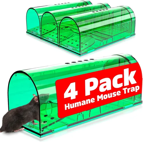 Miniatura 8 de Imagen del producto: Paquete de 2 trampas para ratones humanitarias, trampa reutilizable para ratones, trampa de ardilla para interior y exterior