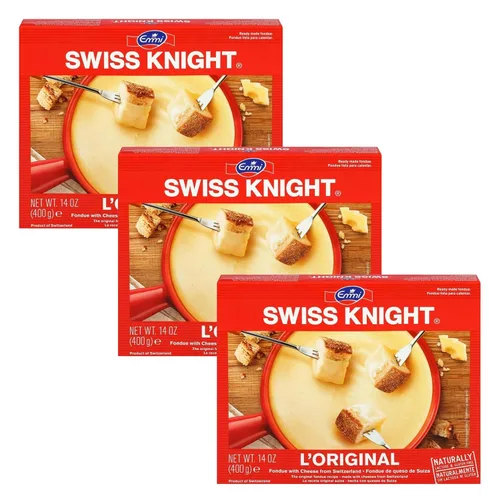 Miniatura 10 de Swiss Knight Cheese Fondue L'Originale, 14 onzas, auténtica fondue de queso suizo, sin OMG, naturalmente sin lactosa y sin gluten, producto de Suiza