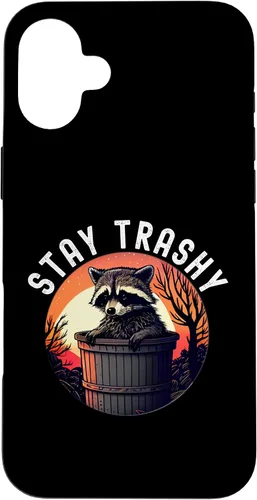 Miniatura 22 de iPhone 16 Stay Trashy Funny Raccoon Case