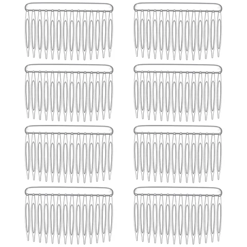 8 peines transparentes para el cabello para mujer, pinzas de plástico francés, peine lateral francés, 14 dientes, peines de velo de novia, clips