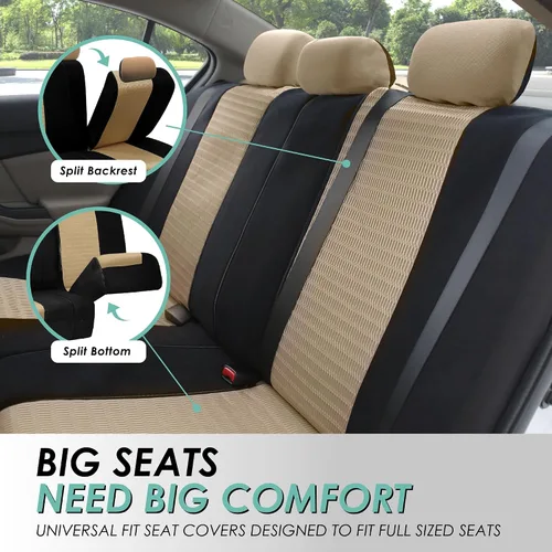 Miniatura 6 de Fundas FH GROUP, FH-FB060114 para asientos de auto, juego completo, compatibles con bolsa de aire y separación para la mayoría de autos, camionetas