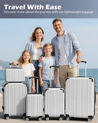 Miniatura 2 de Coolife - Equipaje Expandible 3 Piezas Conjuntos PC + ABS Maleta Spinner Cerradura TSA, rojo vino, talla única