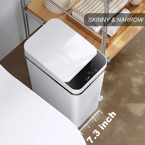 Miniatura 3 de Yatmung Cubo de Basura Delgado Automático Sin Contacto - Cubo de Basura Automático de 4 Galones con Sensor de Movimiento para Baño - Eléctrico