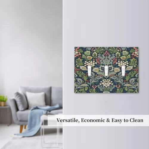 Miniatura 7 de William Morris Floral Boho Azul Medianoche Flor Bohemia Cubierta Decorativa para Interruptor de Luz de 3 Vías Placa de Pared de Triple Palanca de 3