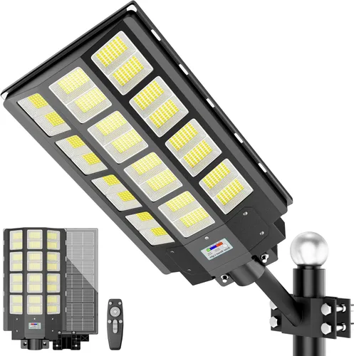 Miniatura 10 de loyoele Luces solares de calle de 9000 W para exteriores, 240000 lúmenes, luz de inundación solar con control remoto y sensor de movimiento, luces