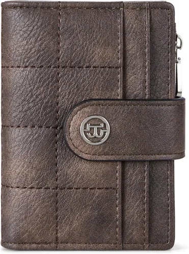 Miniatura 17 de BOSTANTEN - Cartera pequeña para mujer de cuero con bloqueo RFID, tarjetero plegable compacto con cremallera y bolsillo para monedas, Pequeña