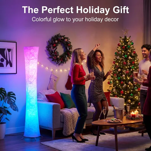 Miniatura 9 de Lámpara de pie RGB, lámpara LED inteligente que cambia de color, sincronización de música, control remoto por aplicación, lámpara de pie de 157 cm