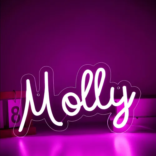 Miniatura 15 de Letrero de neón grande con nombre de Bella para decoración de pared, luz LED de neón para dormitorio de niños, decoración de fiesta de cumpleaños