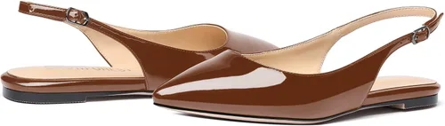 Miniatura 6 de Women's Slingback Office Patent Pointed Toe Flats Sandals Casual Dress Shoes