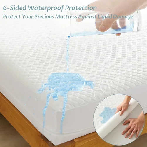Miniatura 2 de Protector de colchón tamaño Twin con cremallera - Funda de colchón 100% impermeable con cremallera - Fundas de colchón suaves y refrescantes sin