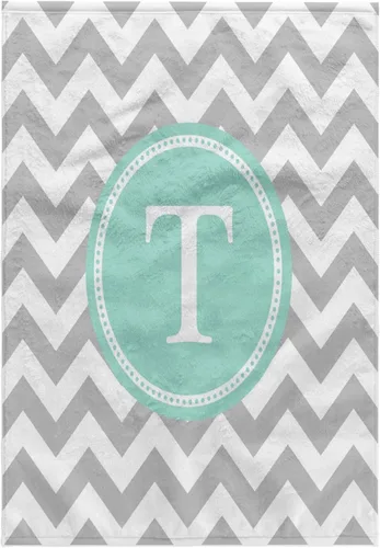 Miniatura 8 de 3dRose Toalla, Letra C Gris y Blanco Chevron con Monograma Menta Personal Inicial C