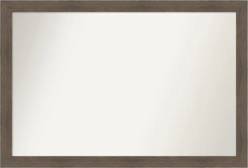 Miniatura 544 de Amanti Art Espejo de pared personalizado no biselado (24 x 27 pulgadas), marco estrecho de nogal chipre - varios tamaños personalizados - Espejo