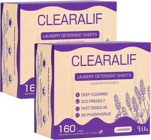 Miniatura 10 de CLEARALIF Hojas de detergente para ropa, lavanda, hasta 480 cargas, ideal para viajes, apartamentos, dormitorios, tiras de detergente para ropa