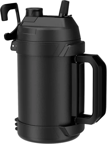 Zukro Jarra de agua de 1 galón, botella de agua grande con aislamiento de triple pared de un galón con popote y boquilla, mantiene el frío 48 horas,