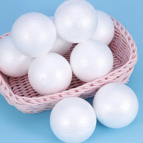 Miniatura 4 de 500 bolas pequeñas de espuma para manualidades redondas de 0.6 in, bolas lisas blancas para proyectos de suministros de artes y manualidades, boda