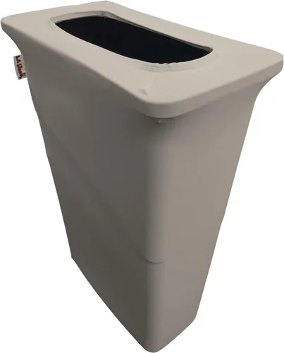 Miniatura 63 de LA Linen Cubierta para cubo de basura ajustable de elastano elástico de 32 galones, cubierta redonda para contenedor de residuos, decoración de Gris