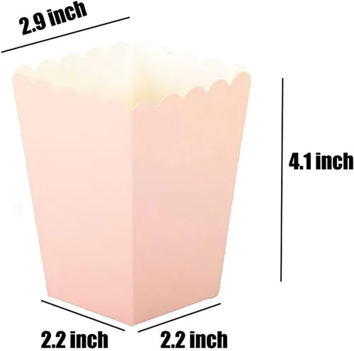 Miniatura 2 de Cajas de palomitas de maíz rosadas, envases de cartón para palomitas de maíz, paquete de 24 Rosa-24 piezas