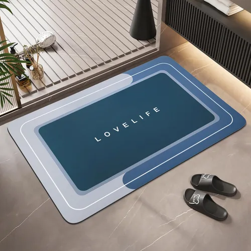 Miniatura 16 de Tapete de baño de goma de secado rápido, absorbente, antideslizante, delgado, de secado instantáneo, tapete mágico de baño para el piso del baño