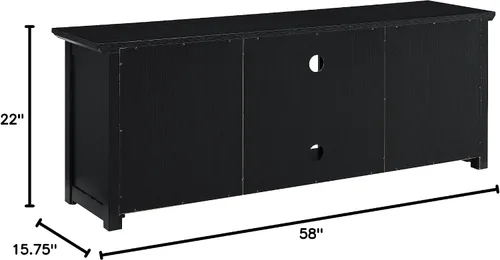 Miniatura 16 de Crosley Furniture Camden Soporte de TV con chimenea de perfil bajo para televisores de más de 65 pulgadas, centro de entretenimiento con estantes