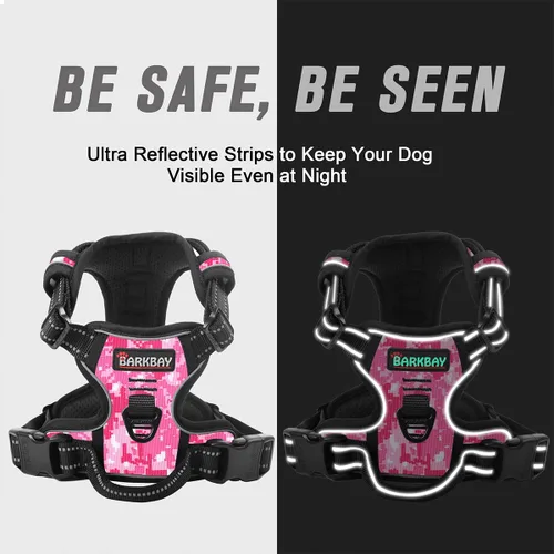 Miniatura 5 de BARKBAY - Arnés antitirones con clip frontal para perros, material resistente y reflectante, mango de fácil control para pasear perros grandes