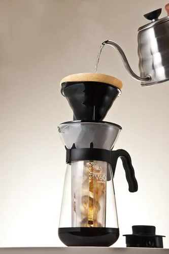 Miniatura 2 de Hario V60 "Fretta" - Cafetera caliente y helada, 23.7 fl oz, color negro