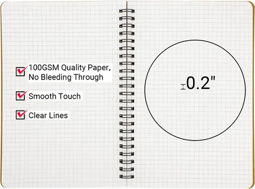 Miniatura 3 de EUSOAR Cuaderno de espiral de tapa dura, tamaño A5, paquete de 3 unidades de 5.5 x 8.3 pulgadas, 120 páginas, cuaderno de espiral con gráficos